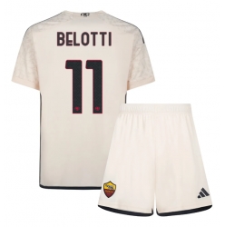 Strój piłkarski AS Roma Andrea Belotti #11 Koszulka Wyjazdowej dziecięce 2023-24 Krótki Rękaw (+ Krótkie spodenki)