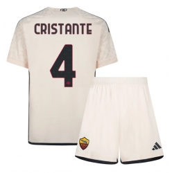 Strój piłkarski AS Roma Bryan Cristante #4 Koszulka Wyjazdowej dziecięce 2023-24 Krótki Rękaw (+ Krótkie spodenki)