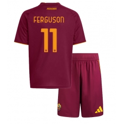 Strój piłkarski AS Roma Evan Ferguson #11 Koszulka Podstawowej dziecięce 2025-26 Krótki Rękaw (+ Krótkie spodenki)
