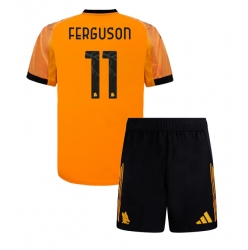 Strój piłkarski AS Roma Evan Ferguson #11 Koszulka Wyjazdowej dziecięce 2025-26 Krótki Rękaw (+ Krótkie spodenki)