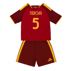 Strój piłkarski AS Roma Evan Ndicka #5 Koszulka Podstawowej dziecięce 2026-27 Krótki Rękaw (+ Krótkie spodenki)