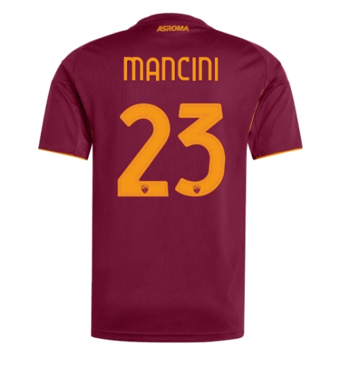 Strój piłkarski AS Roma Gianluca Mancini #23 Koszulka Podstawowej 2025-26 Krótki Rękaw Strój piłkarski AS Roma Gianluca Mancini #23 Koszulka Podstawowej 2025-26 Krótki Rękaw