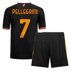 Strój piłkarski AS Roma Lorenzo Pellegrini #7 Koszulka Trzeciej dziecięce 2023-24 Krótki Rękaw (+ Krótkie spodenki)
