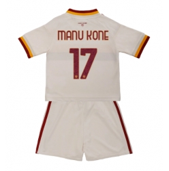 Strój piłkarski AS Roma Manu Kone #17 Koszulka Wyjazdowej dziecięce 2026-27 Krótki Rękaw (+ Krótkie spodenki)