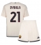 Strój piłkarski AS Roma Paulo Dybala #21 Koszulka Wyjazdowej dziecięce 2023-24 Krótki Rękaw (+ Krótkie spodenki)