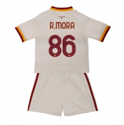 Strój piłkarski AS Roma Rodrigo Mora #86 Koszulka Wyjazdowej dziecięce 2026-27 Krótki Rękaw (+ Krótkie spodenki)