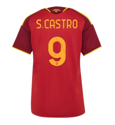 Strój piłkarski AS Roma Santiago Castro #9 Koszulka Podstawowej damskie 2026-27 Krótki Rękaw Strój piłkarski AS Roma Santiago Castro #9 Koszulka Podstawowej damskie 2026-27 Krótki Rękaw