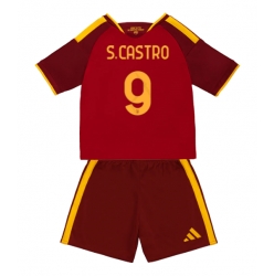 Strój piłkarski AS Roma Santiago Castro #9 Koszulka Podstawowej dziecięce 2026-27 Krótki Rękaw (+ Krótkie spodenki)