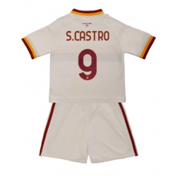 Strój piłkarski AS Roma Santiago Castro #9 Koszulka Wyjazdowej dziecięce 2026-27 Krótki Rękaw (+ Krótkie spodenki)