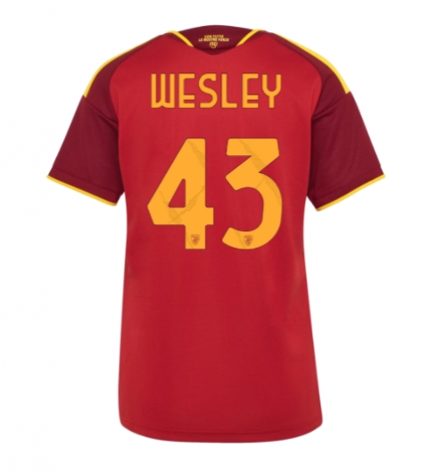 Strój piłkarski AS Roma Wesley Franca #43 Koszulka Podstawowej damskie 2026-27 Krótki Rękaw Strój piłkarski AS Roma Wesley Franca #43 Koszulka Podstawowej damskie 2026-27 Krótki Rękaw