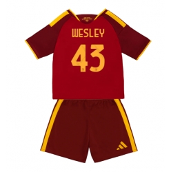 Strój piłkarski AS Roma Wesley Franca #43 Koszulka Podstawowej dziecięce 2026-27 Krótki Rękaw (+ Krótkie spodenki)