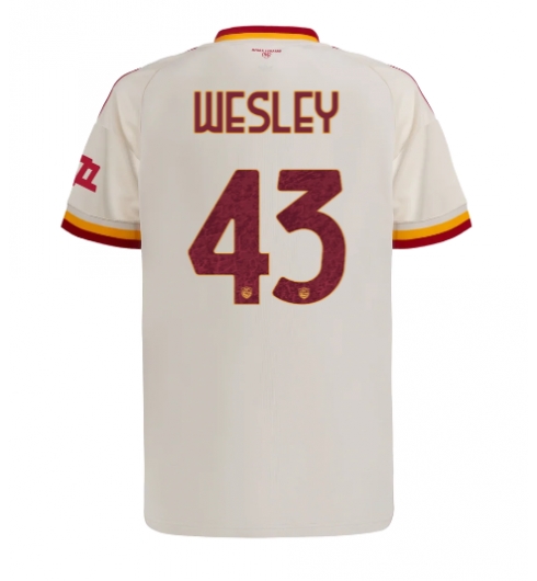 Strój piłkarski AS Roma Wesley Franca #43 Koszulka Wyjazdowej 2026-27 Krótki Rękaw Strój piłkarski AS Roma Wesley Franca #43 Koszulka Wyjazdowej 2026-27 Krótki Rękaw