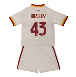 Strój piłkarski AS Roma Wesley Franca #43 Koszulka Wyjazdowej dziecięce 2026-27 Krótki Rękaw (+ Krótkie spodenki)