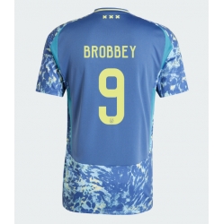 Strój piłkarski Ajax Brian Brobbey #9 Koszulka Wyjazdowej 2024-25 Krótki Rękaw