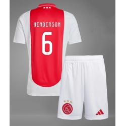 Strój piłkarski Ajax Jordan Henderson #6 Koszulka Podstawowej dziecięce 2024-25 Krótki Rękaw (+ Krótkie spodenki)
