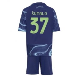 Strój piłkarski Ajax Josip Sutalo #37 Koszulka Wyjazdowej dziecięce 2025-26 Krótki Rękaw (+ Krótkie spodenki)