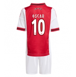 Strój piłkarski Ajax Oscar Gloukh #10 Koszulka Podstawowej dziecięce 2025-26 Krótki Rękaw (+ Krótkie spodenki)
