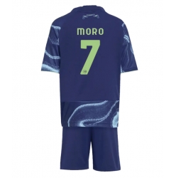 Strój piłkarski Ajax Raul Moro #7 Koszulka Wyjazdowej dziecięce 2025-26 Krótki Rękaw (+ Krótkie spodenki)