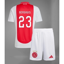Strój piłkarski Ajax Steven Berghuis #23 Koszulka Podstawowej dziecięce 2024-25 Krótki Rękaw (+ Krótkie spodenki)