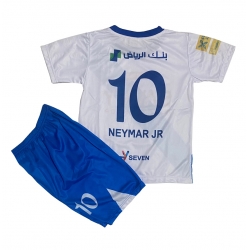 Strój piłkarski Al-Hilal Neymar Jr #10 Koszulka Wyjazdowej dziecięce 2024-25 Krótki Rękaw (+ Krótkie spodenki)