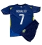 Strój piłkarski Al-Nassr Cristiano Ronaldo #7 Koszulka Wyjazdowej dziecięce 2024-25 Krótki Rękaw (+ Krótkie spodenki)