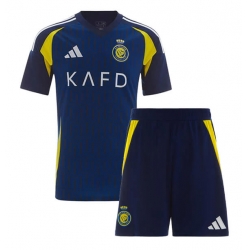 Strój piłkarski Al-Nassr Koszulka Wyjazdowej dziecięce 2024-25 Krótki Rękaw (+ Krótkie spodenki)