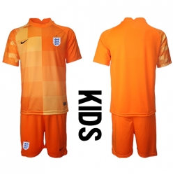 Strój piłkarski Anglia Bramkarskie Koszulka Wyjazdowej dziecięce MŚ 2022 Krótki Rękaw (+ Krótkie spodenki)