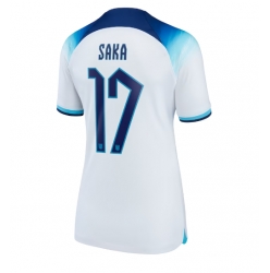 Strój piłkarski Anglia Bukayo Saka #17 Koszulka Podstawowej damskie MŚ 2022 Krótki Rękaw