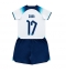 Strój piłkarski Anglia Bukayo Saka #17 Koszulka Podstawowej dziecięce MŚ 2022 Krótki Rękaw (+ Krótkie spodenki)