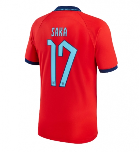 Strój piłkarski Anglia Bukayo Saka #17 Koszulka Wyjazdowej MŚ 2022 Krótki Rękaw