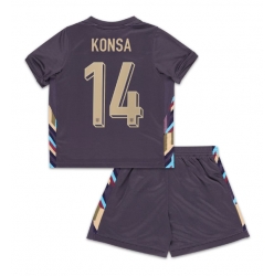 Strój piłkarski Anglia Ezri Konsa #14 Koszulka Wyjazdowej dziecięce ME 2024 Krótki Rękaw (+ Krótkie spodenki)