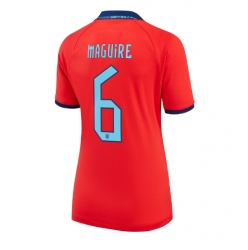 Strój piłkarski Anglia Harry Maguire #6 Koszulka Wyjazdowej damskie MŚ 2022 Krótki Rękaw