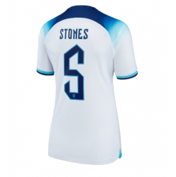 Strój piłkarski Anglia John Stones #5 Koszulka Podstawowej damskie MŚ 2022 Krótki Rękaw
