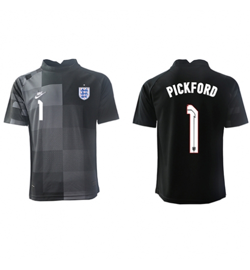 Strój piłkarski Anglia Jordan Pickford #1 Bramkarskie Koszulka Podstawowej MŚ 2022 Krótki Rękaw
