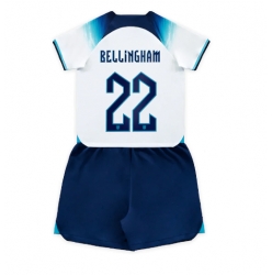 Strój piłkarski Anglia Jude Bellingham #22 Koszulka Podstawowej dziecięce MŚ 2022 Krótki Rękaw (+ Krótkie spodenki)