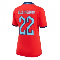 Strój piłkarski Anglia Jude Bellingham #22 Koszulka Wyjazdowej damskie MŚ 2022 Krótki Rękaw