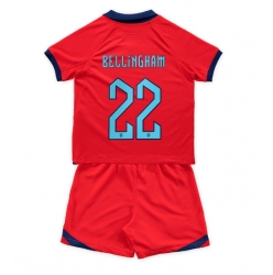 Strój piłkarski Anglia Jude Bellingham #22 Koszulka Wyjazdowej dziecięce MŚ 2022 Krótki Rękaw (+ Krótkie spodenki)