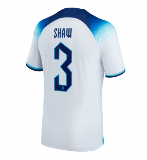 Strój piłkarski Anglia Luke Shaw #3 Koszulka Podstawowej MŚ 2022 Krótki Rękaw