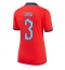 Strój piłkarski Anglia Luke Shaw #3 Koszulka Wyjazdowej damskie MŚ 2022 Krótki Rękaw
