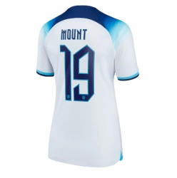 Strój piłkarski Anglia Mason Mount #19 Koszulka Podstawowej damskie MŚ 2022 Krótki Rękaw