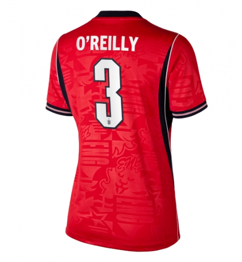 Strój piłkarski Anglia Nico O'Reilly #3 Koszulka Wyjazdowej damskie MŚ 2026 Krótki Rękaw Strój piłkarski Anglia Nico O'Reilly #3 Koszulka Wyjazdowej damskie MŚ 2026 Krótki Rękaw