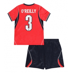 Strój piłkarski Anglia Nico O'Reilly #3 Koszulka Wyjazdowej dziecięce MŚ 2026 Krótki Rękaw (+ Krótkie spodenki)
