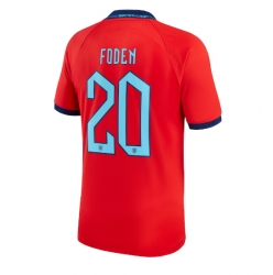 Strój piłkarski Anglia Phil Foden #20 Koszulka Wyjazdowej MŚ 2022 Krótki Rękaw