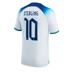 Strój piłkarski Anglia Raheem Sterling #10 Koszulka Podstawowej MŚ 2022 Krótki Rękaw
