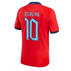 Strój piłkarski Anglia Raheem Sterling #10 Koszulka Wyjazdowej MŚ 2022 Krótki Rękaw