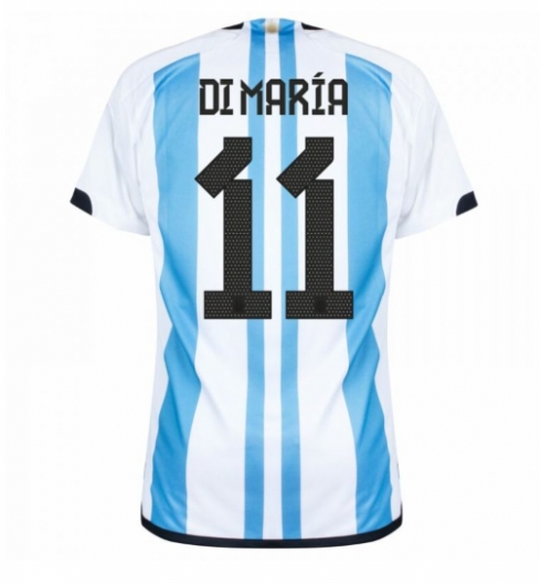 Strój piłkarski Argentyna Angel Di Maria #11 Koszulka Podstawowej MŚ 2022 Krótki Rękaw