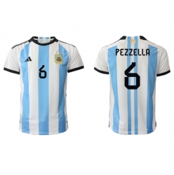 Strój piłkarski Argentyna German Pezzella #6 Koszulka Podstawowej MŚ 2022 Krótki Rękaw