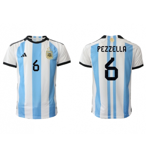 Strój piłkarski Argentyna German Pezzella #6 Koszulka Podstawowej MŚ 2022 Krótki Rękaw