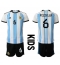 Strój piłkarski Argentyna German Pezzella #6 Koszulka Podstawowej dziecięce MŚ 2022 Krótki Rękaw (+ Krótkie spodenki)