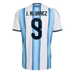 Strój piłkarski Argentyna Julian Alvarez #9 Koszulka Podstawowej MŚ 2026 Krótki Rękaw